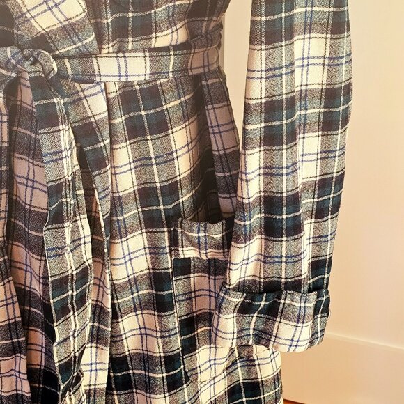Vintage Pendleton Mens Wool Plaid Tartan Robe With Belted Waist & Shawl Collar - Picture 7 of 11